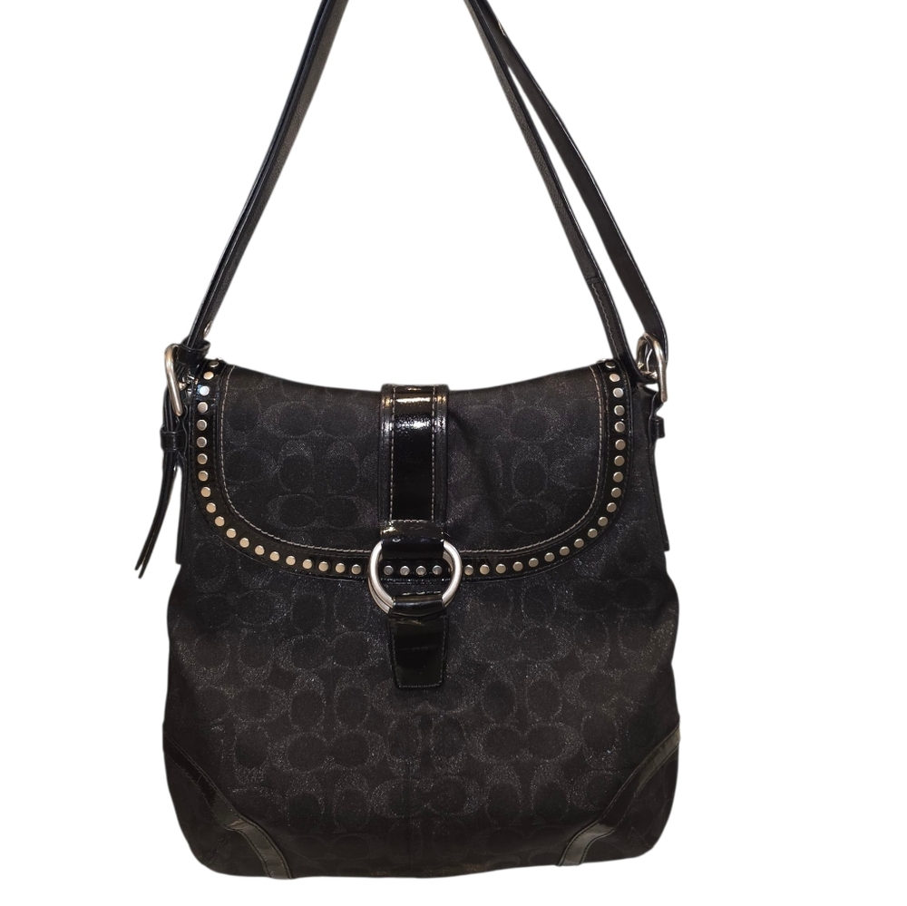 Coach F12852 Metallic Signature C Studded Flap Saddle Bag 2008 - Picture 3 of 9